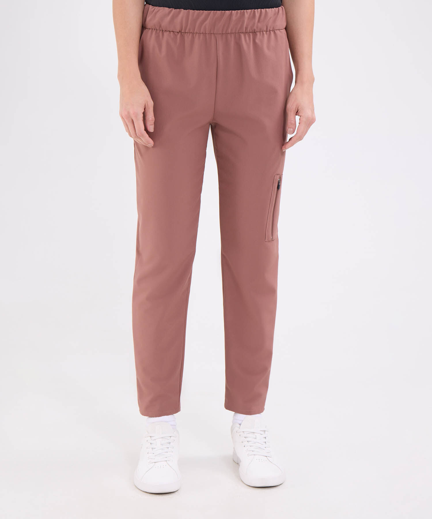 Pantalon plano unicolor para mujer