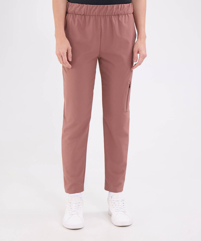 Pantalon plano unicolor para mujer