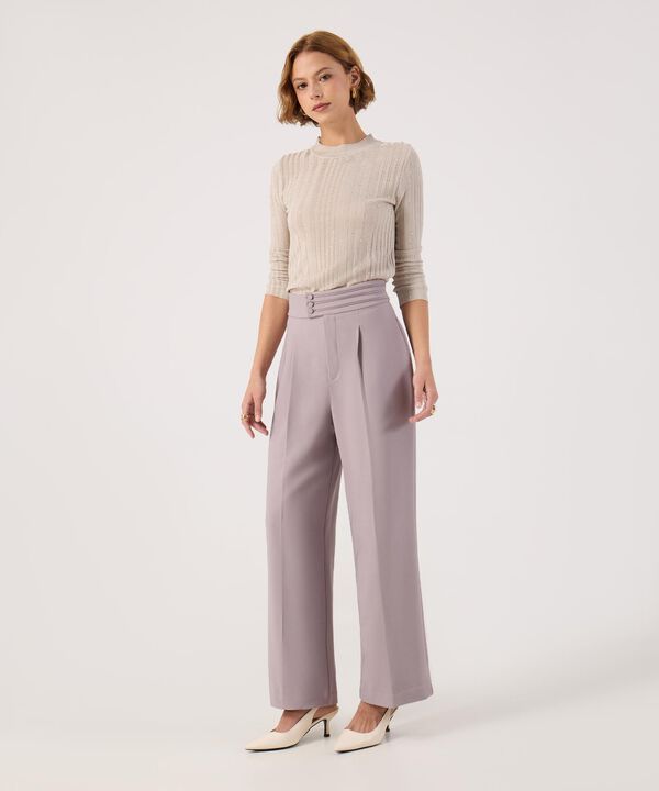 Pantalon fluido con botones  image number null