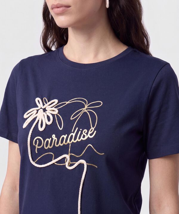 Camiseta Estampada de Cuello Redondo Para Mujer