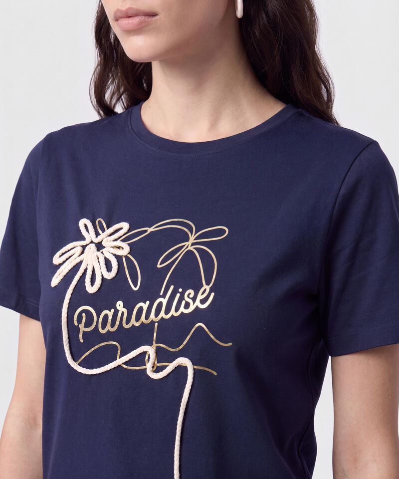 Camiseta Estampada de Cuello Redondo Para Mujer