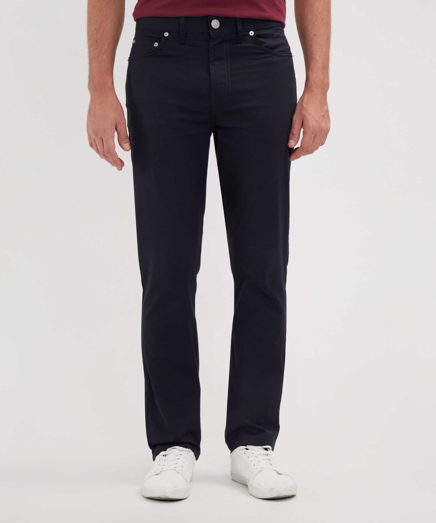 Pantalon Unicolor 5 Bolsillos, Silueta Slim Fit