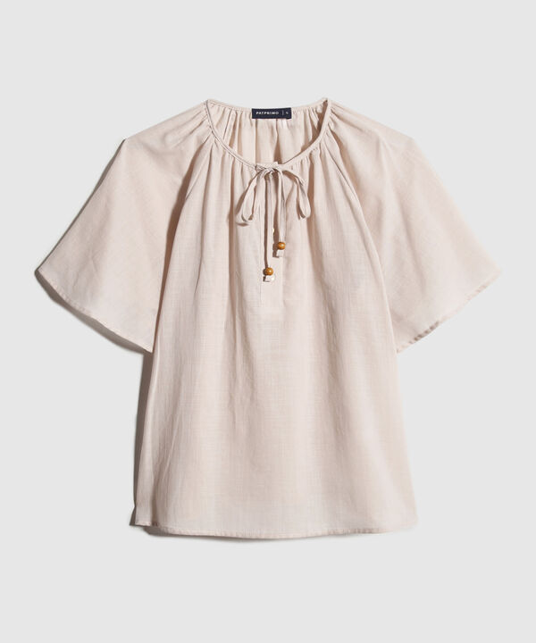 Blusa Preteñida, Escote En V.