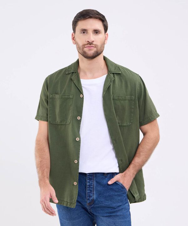 Camisa de Manga Corta Estilo Cubano para Hombre image number null