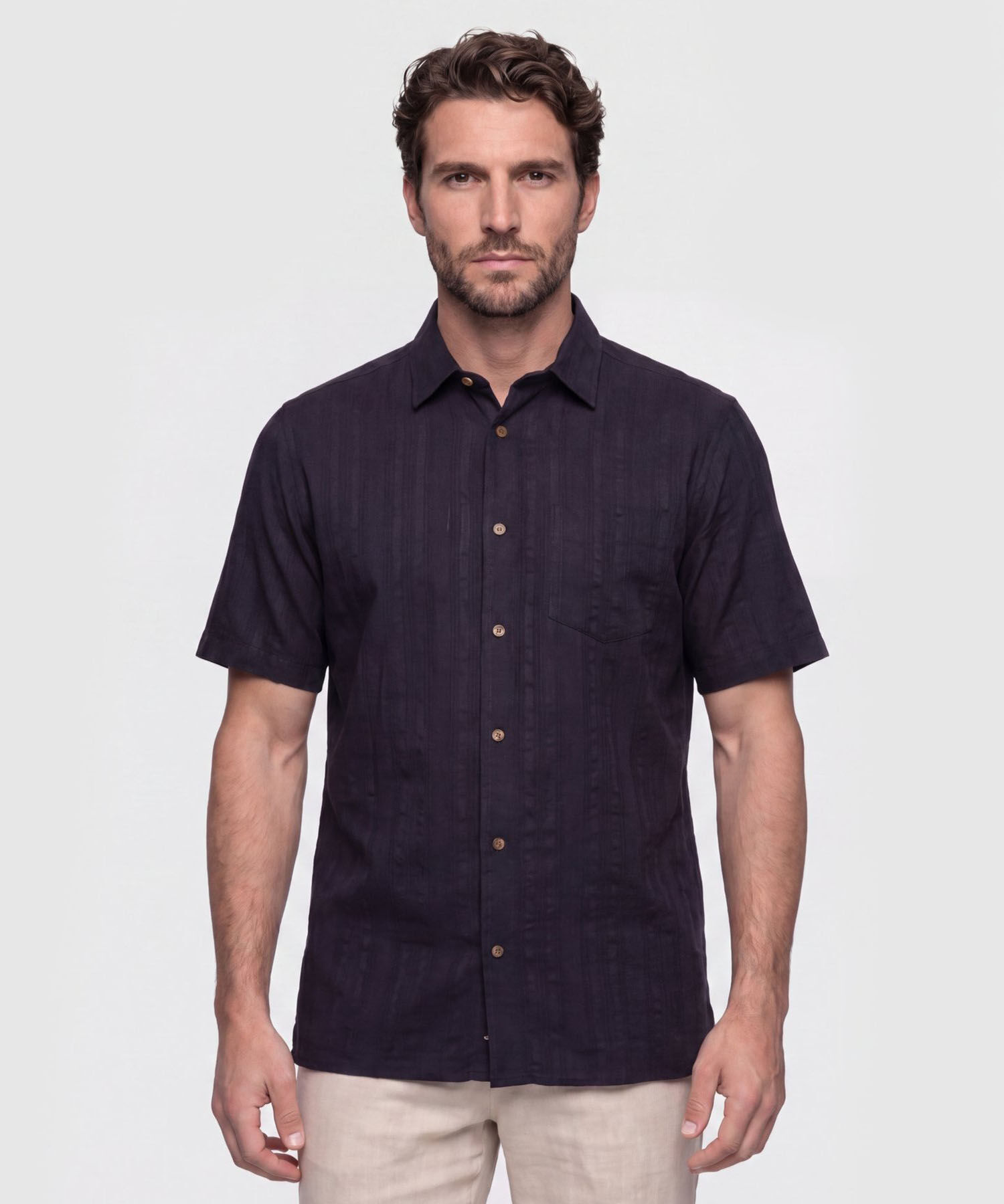 Camisa Manga Corta Texturizada para Hombre