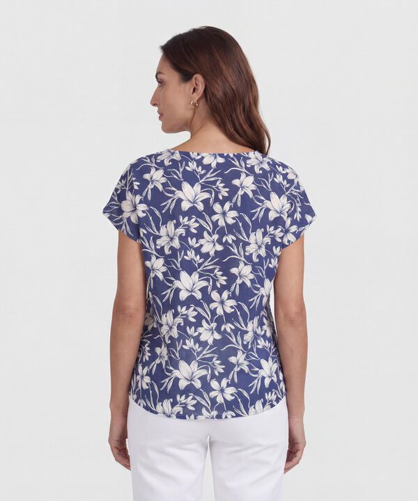 Blusa Estampada, Manga Corta Corrida