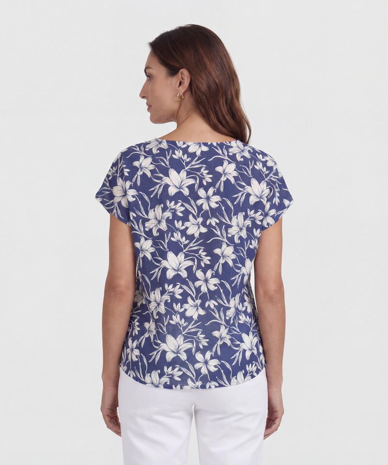 Blusa Estampada, Manga Corta Corrida