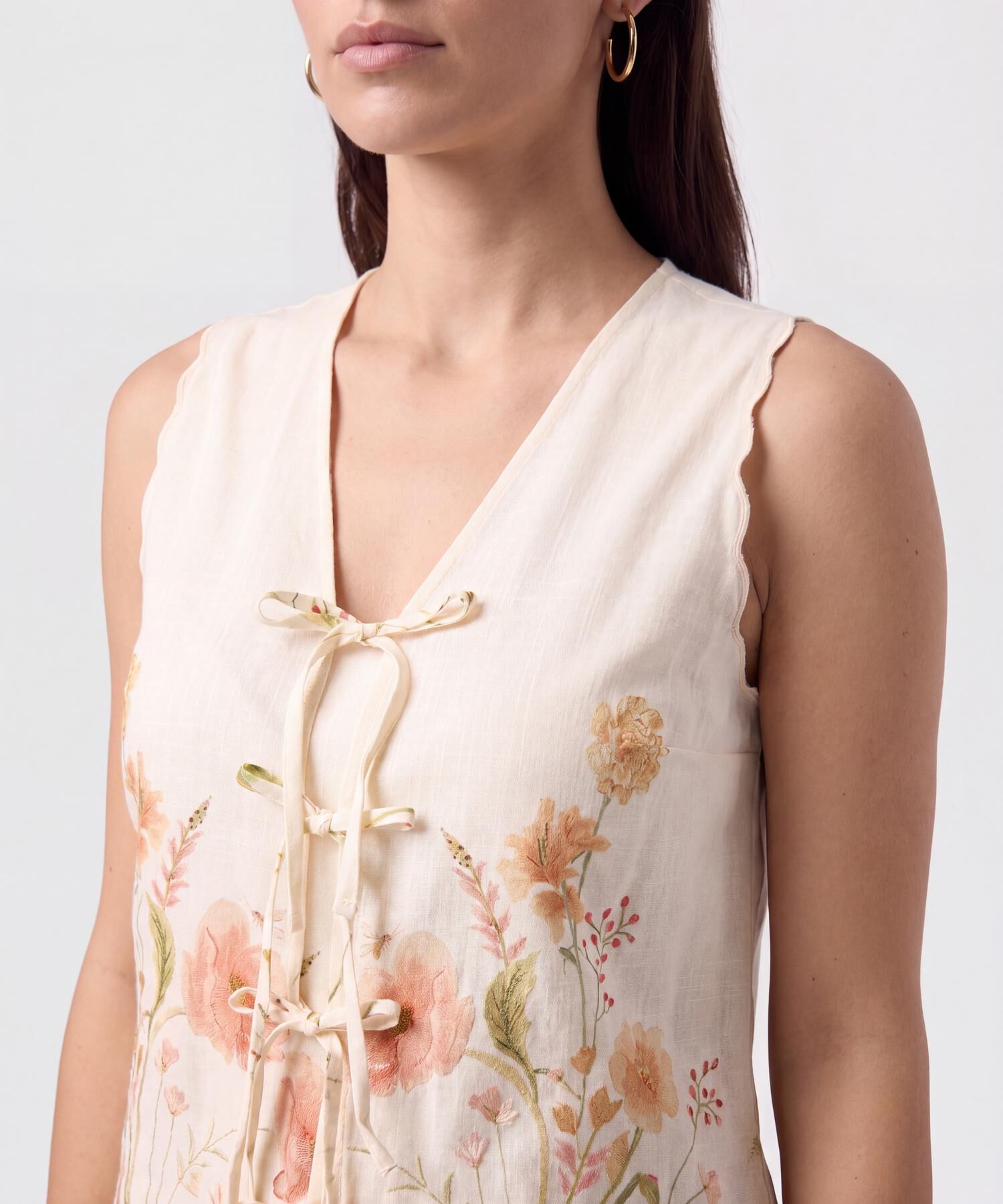 Blusa Sisa con Cierre de Lazos Mujer