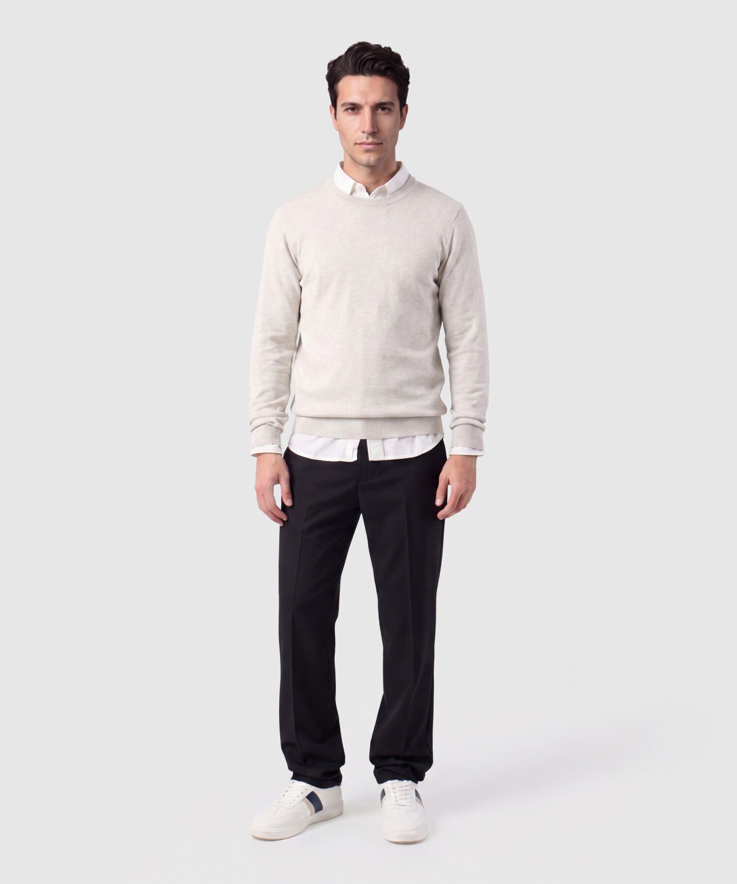 Saco Tejido De Cuello Redondo Para Hombre