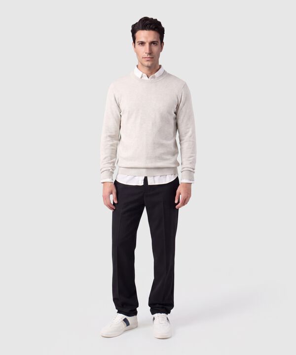 Saco Tejido De Cuello Redondo Para Hombre