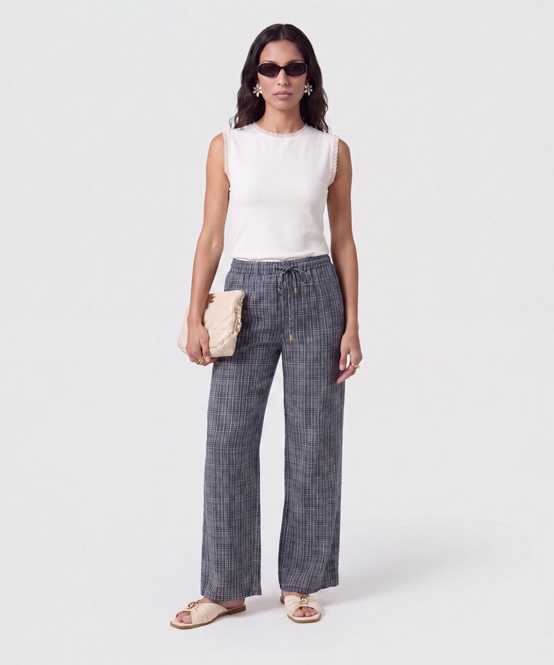 Pantal&oacute;n De Bota Ancha Con Cord&oacute;n Para Mujer