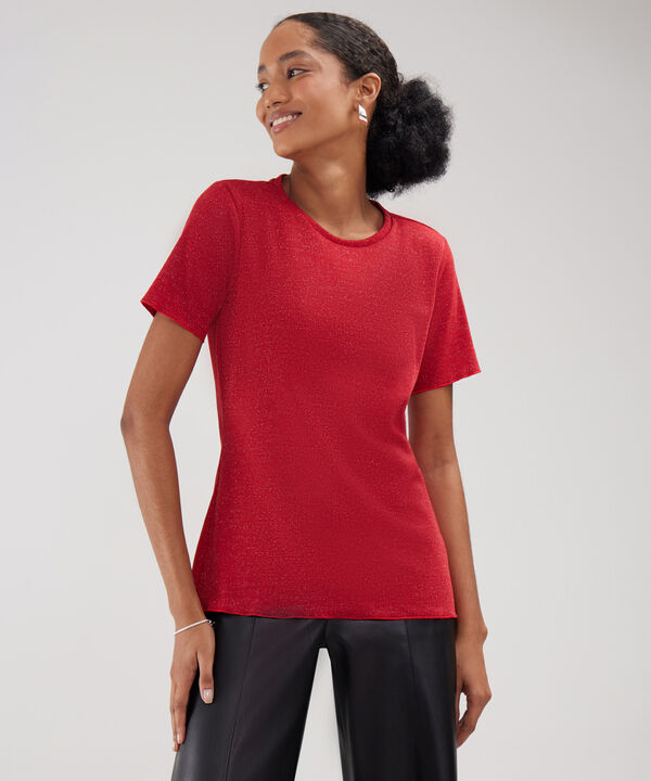 Camiseta Unicolor Acanalada Textura