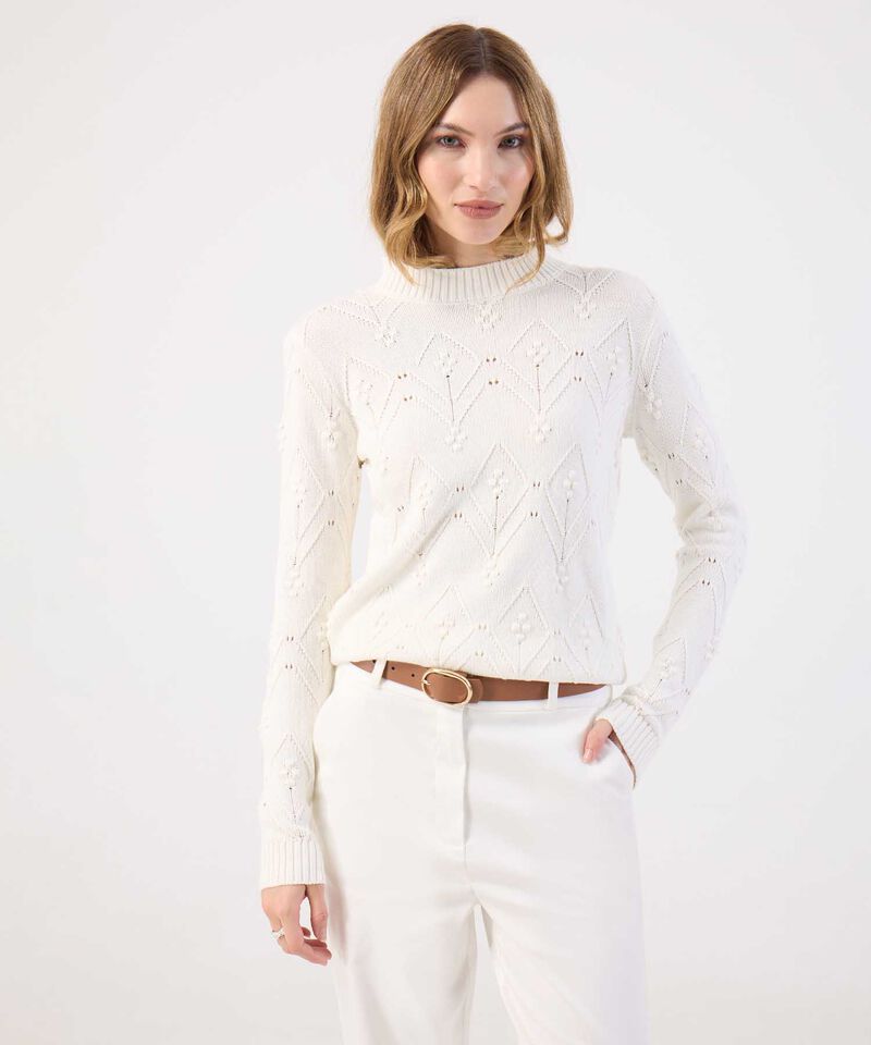 Saco Tejido Mujer Cuello Alto Estructurado