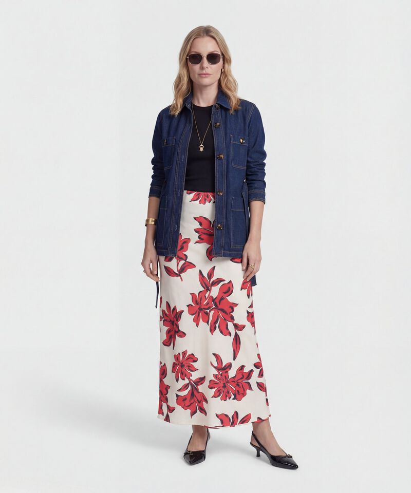 Falda Maxi de Corte Sesgado para Mujer