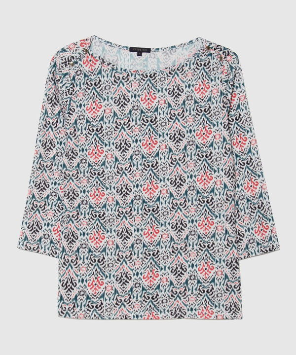 Camiseta Cuello de Barco Estampada