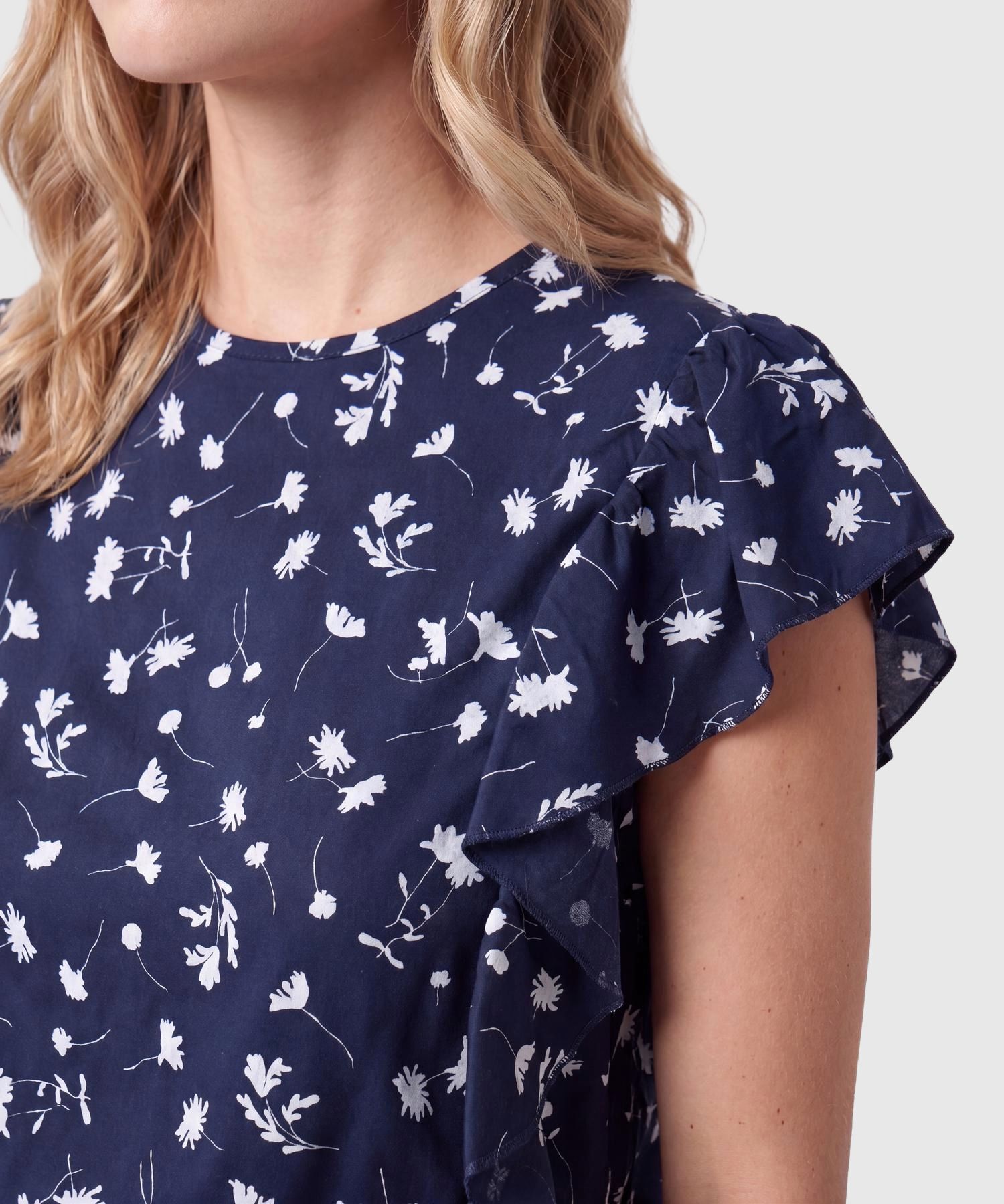 Blusa Con Volantes En Mangas Para Mujer