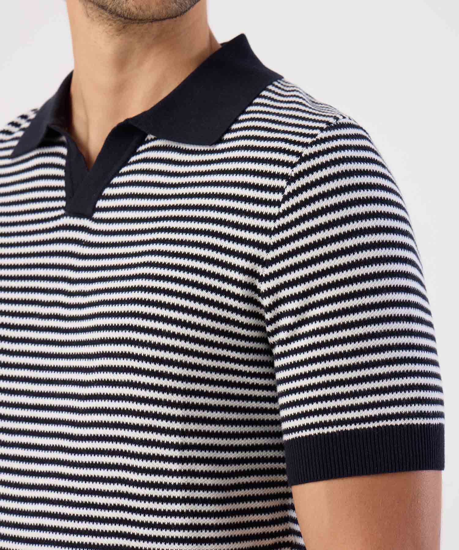 Polo De Punto Microtexturizada A Rayas