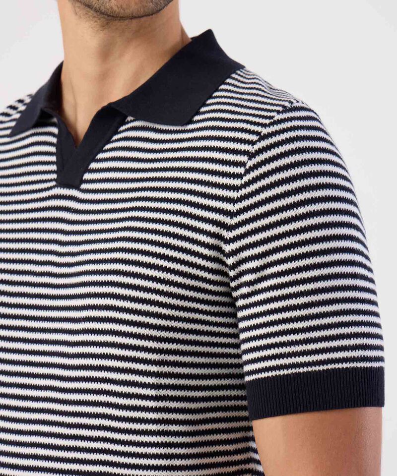 Polo De Punto Microtexturizada A Rayas