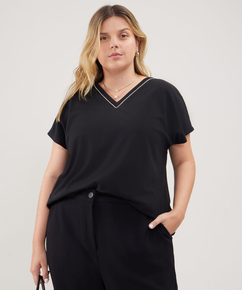 Camiseta Manga Corta Escote En V