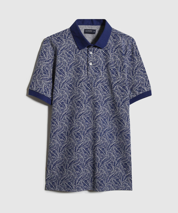 Polo Estampada, Cuello Máquina Con Puños Tejidos