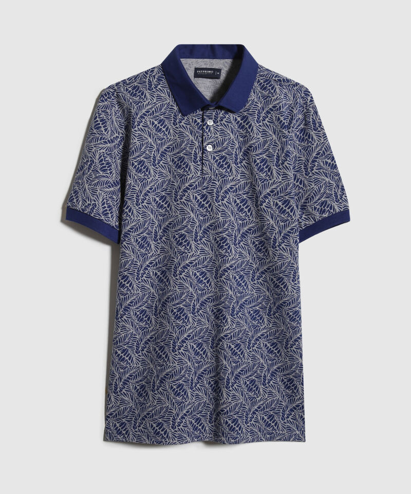 Polo Estampada, Cuello Máquina Con Puños Tejidos