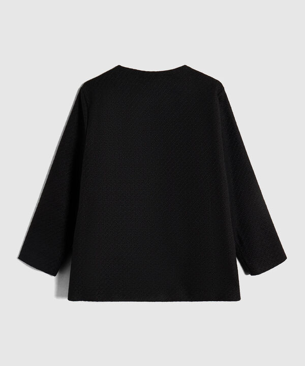 Chaqueta Unicolor Con Botones Para Mujer Curvy