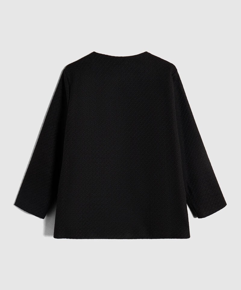 Chaqueta Unicolor Con Botones Para Mujer Curvy