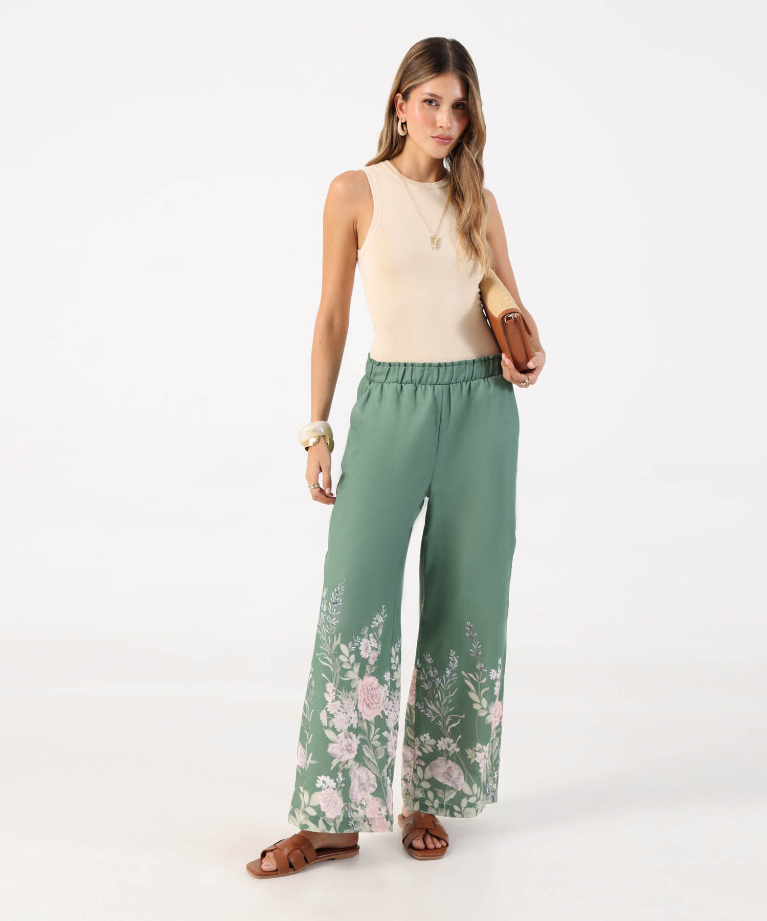 Pantal&oacute;n Fluido Con El&aacute;stico Para Mujer