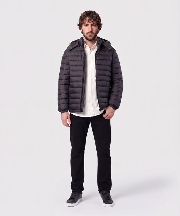 Chaqueta Acolchada Con Capota Hombre
