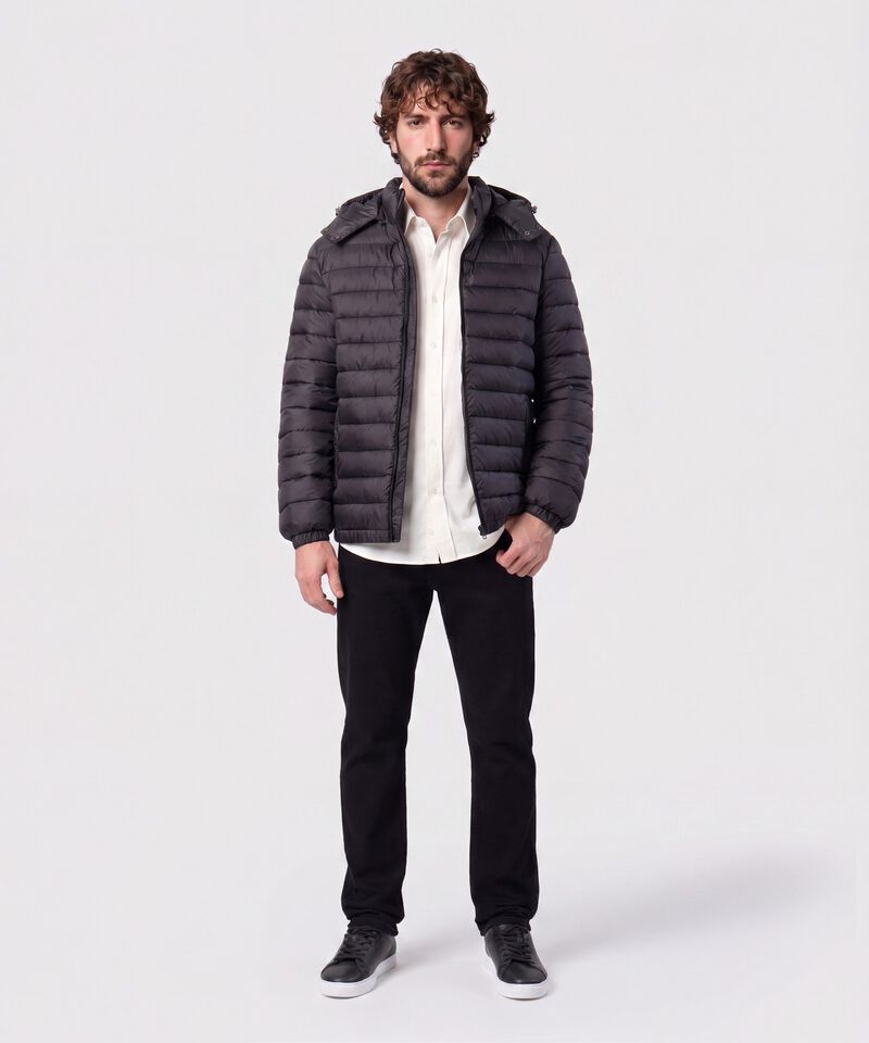 Chaqueta Acolchada Con Capota Hombre