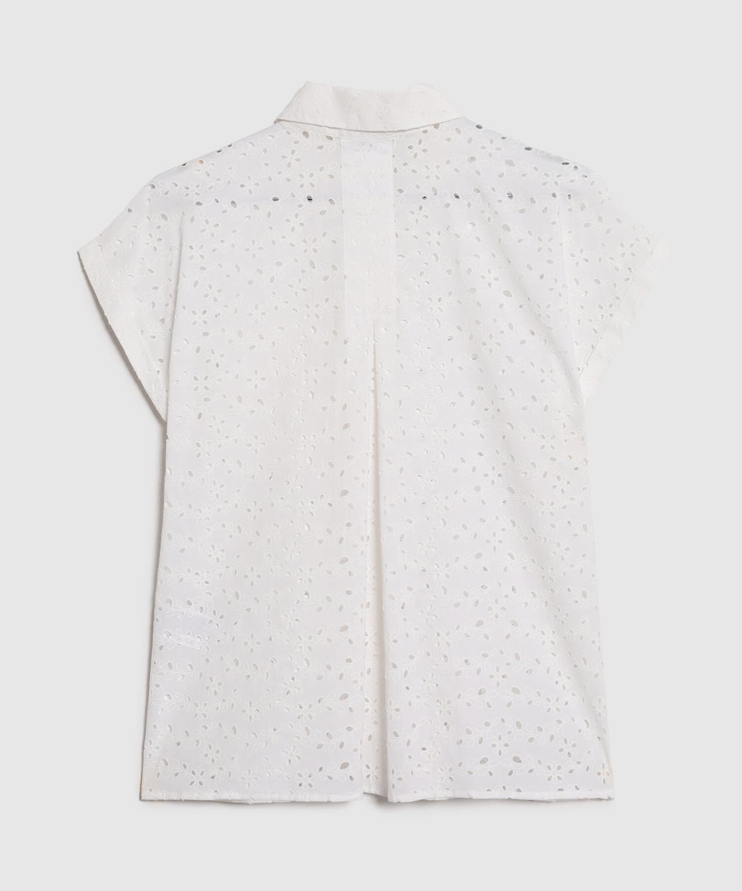 Camisa Manga Corta Con Bordado Para Mujer