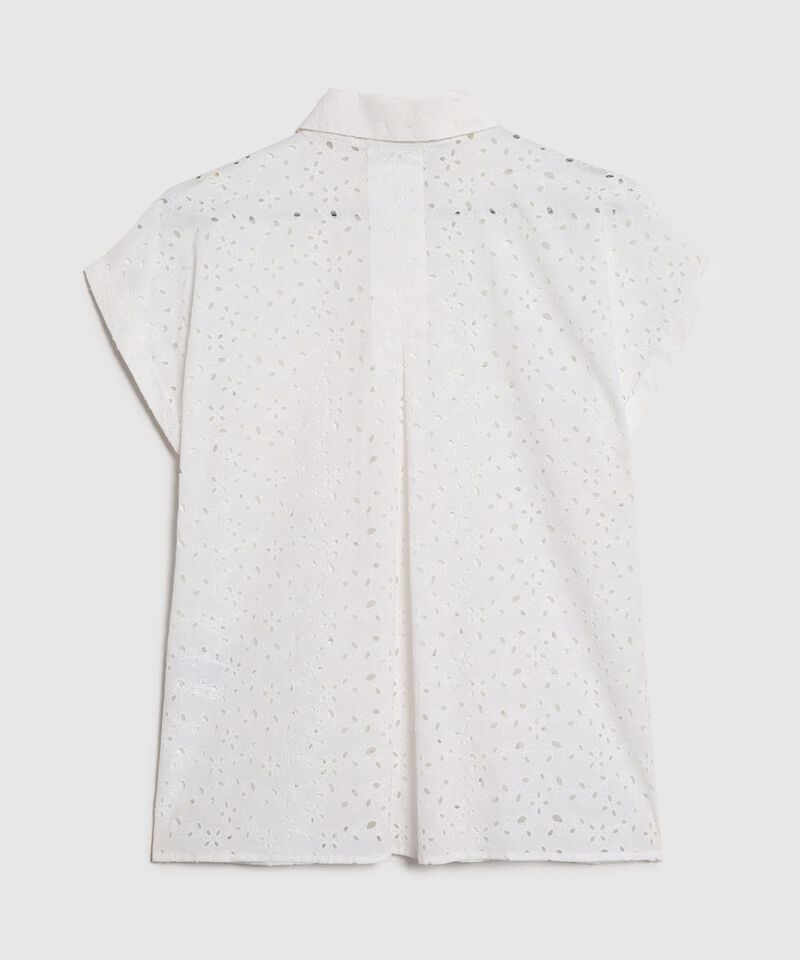 Camisa Manga Corta Con Bordado Para Mujer
