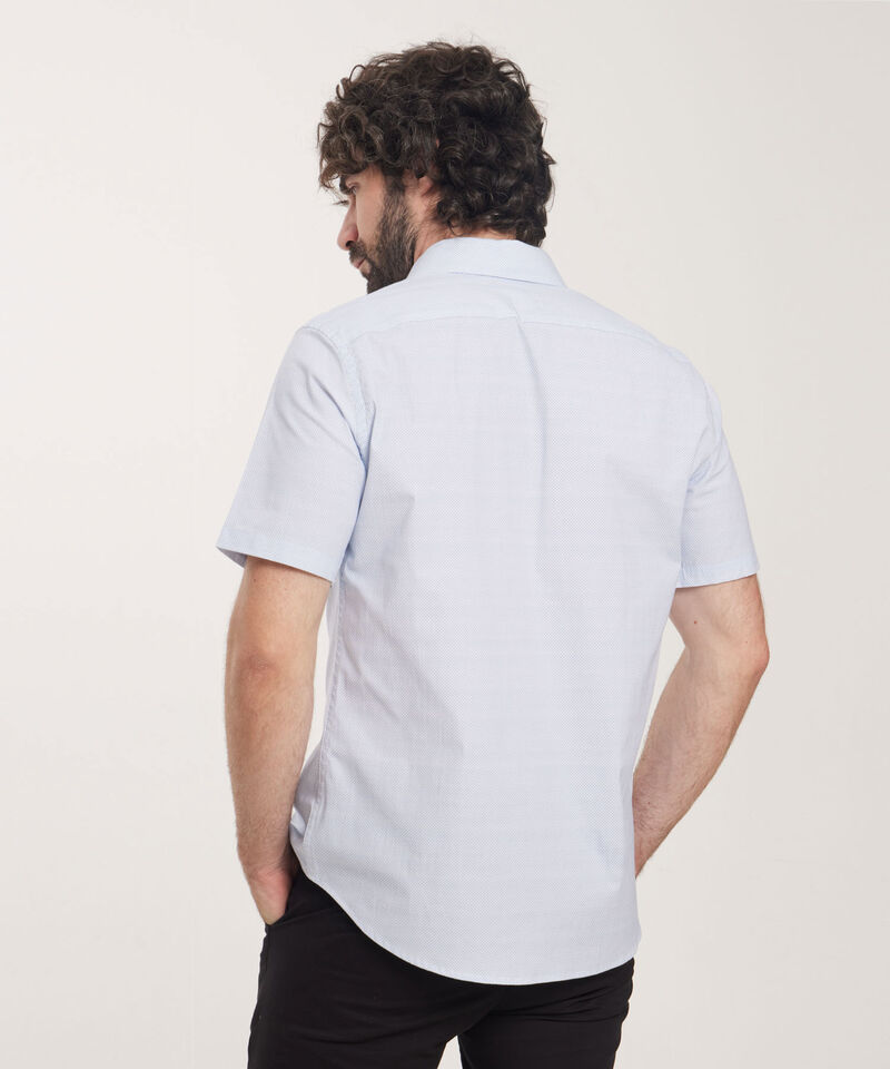 Camisa Estampada Manga Corta, Cuello Formal