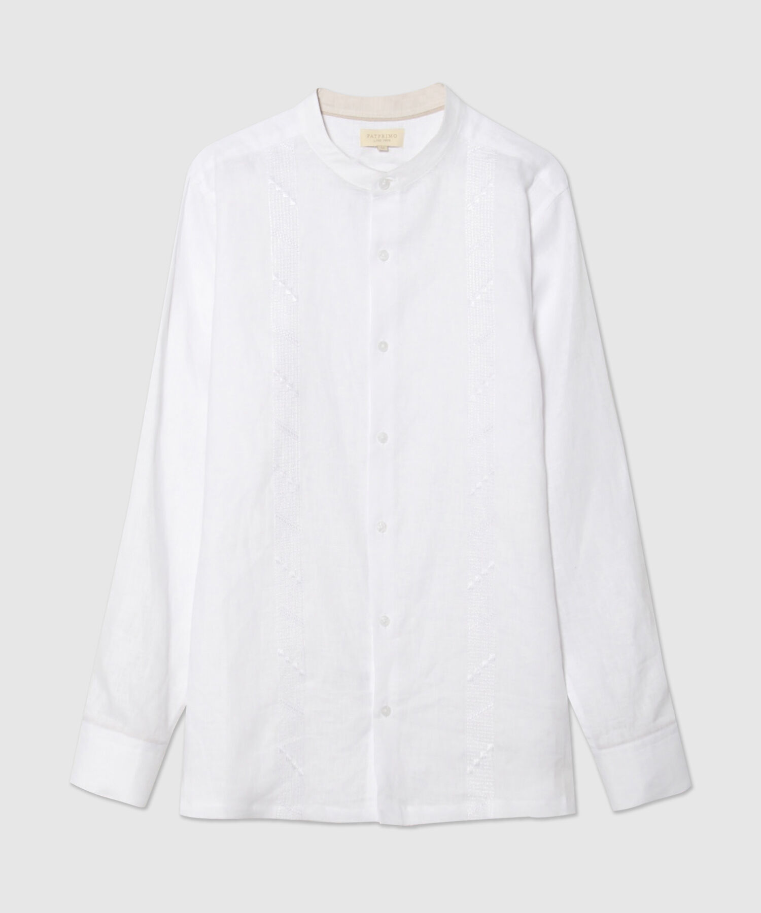 Camisa Guayabera Manga Larga Cuello Neru