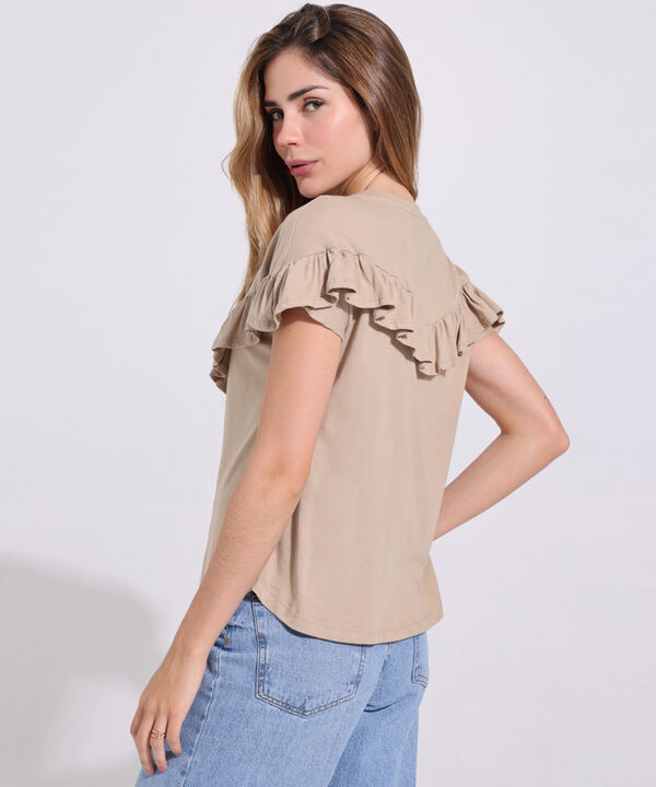 Camiseta Cuello Redondo Con Bolero En Frente Y Espalda