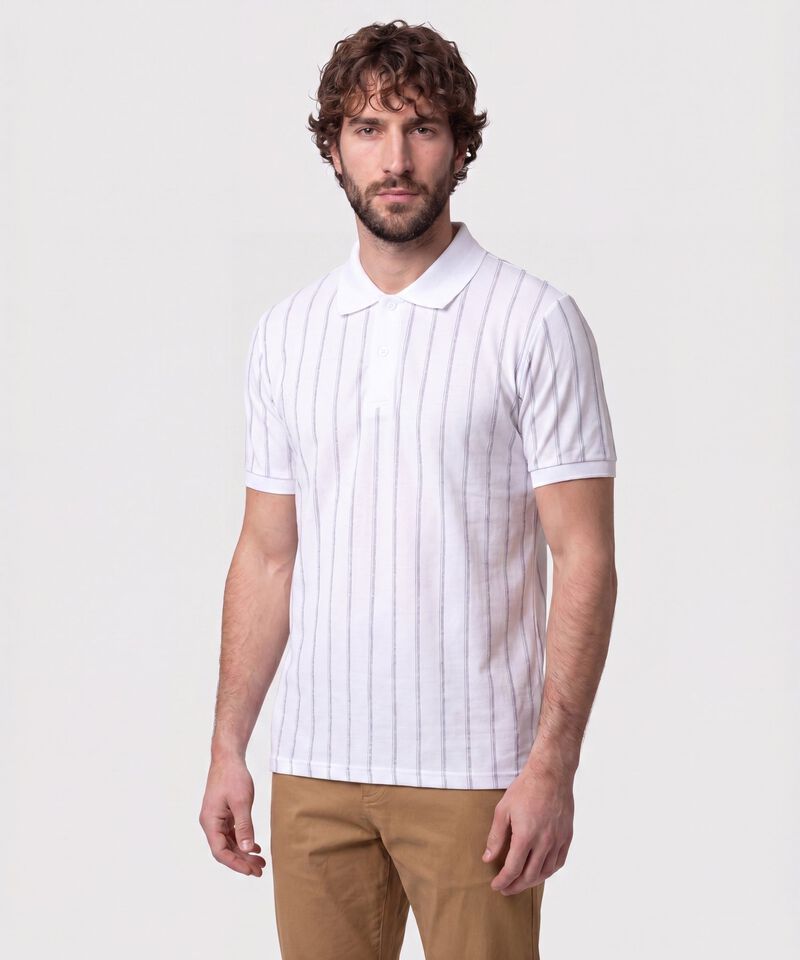 Polo Con Relieve Vertical Para Hombre