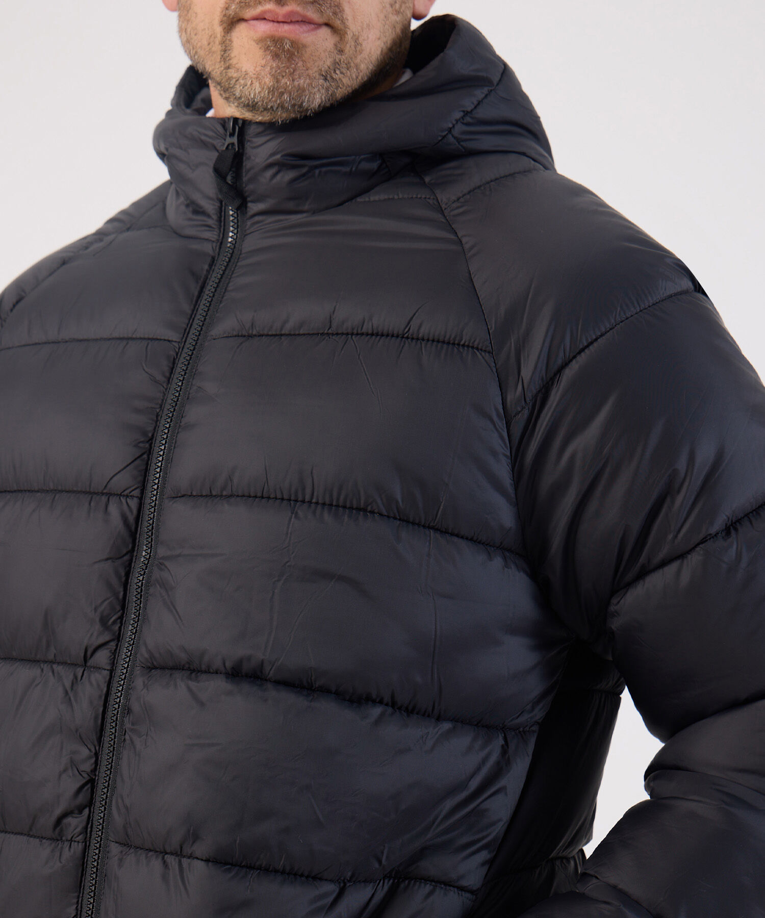 Chaqueta Acolchada Con Capota Para Hombre