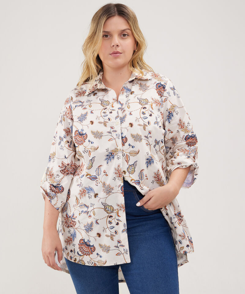 Camisa Manga 3/4 Estampada