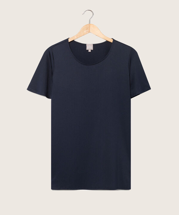 Camiseta Unicolor Manga Corta Cuello Redondo, Línea