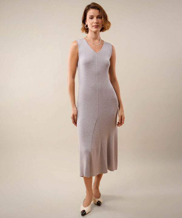 Vestido Escote V Tejido Para Mujer image number null