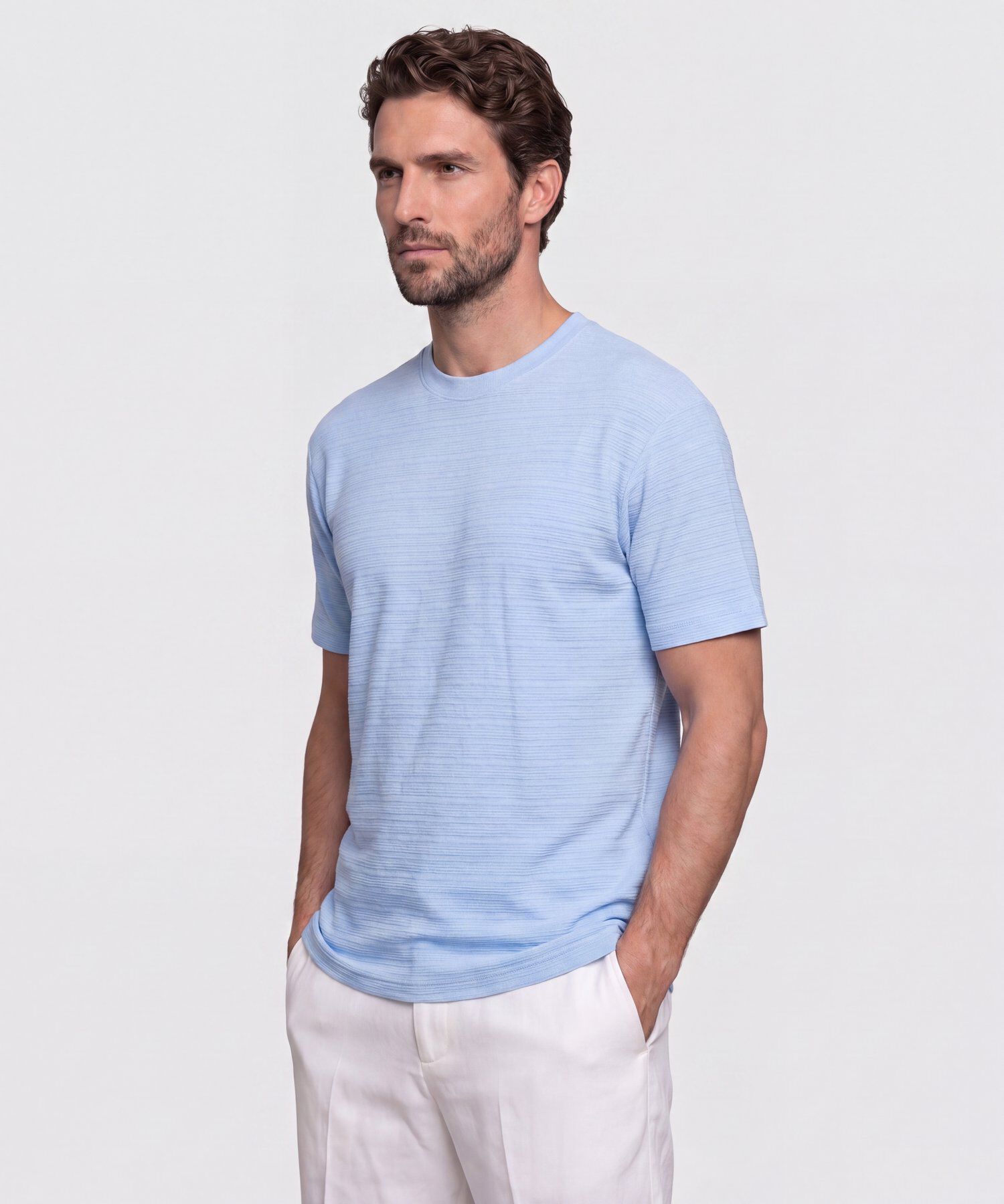 Camiseta Texturizada Cuello Redondo Hombre
