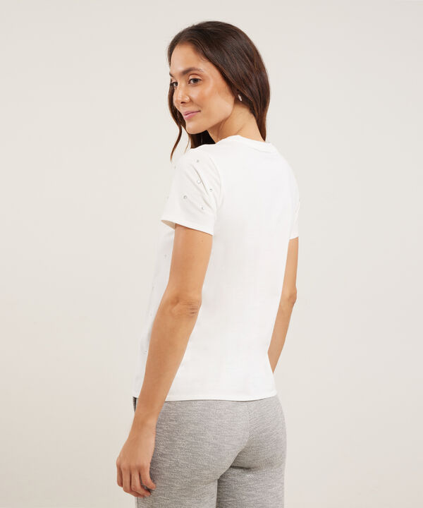 Camiseta Unicolor Con Brillantes