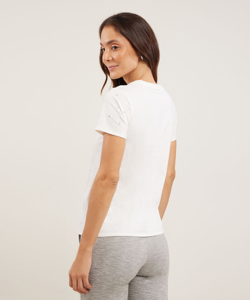 Camiseta Unicolor Con Brillantes