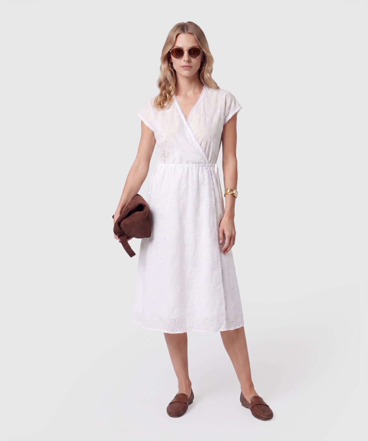 Vestido Midi Cruzado Para Mujer