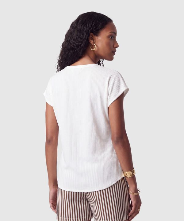 Blusa Cuello V Manga Corta Mujer