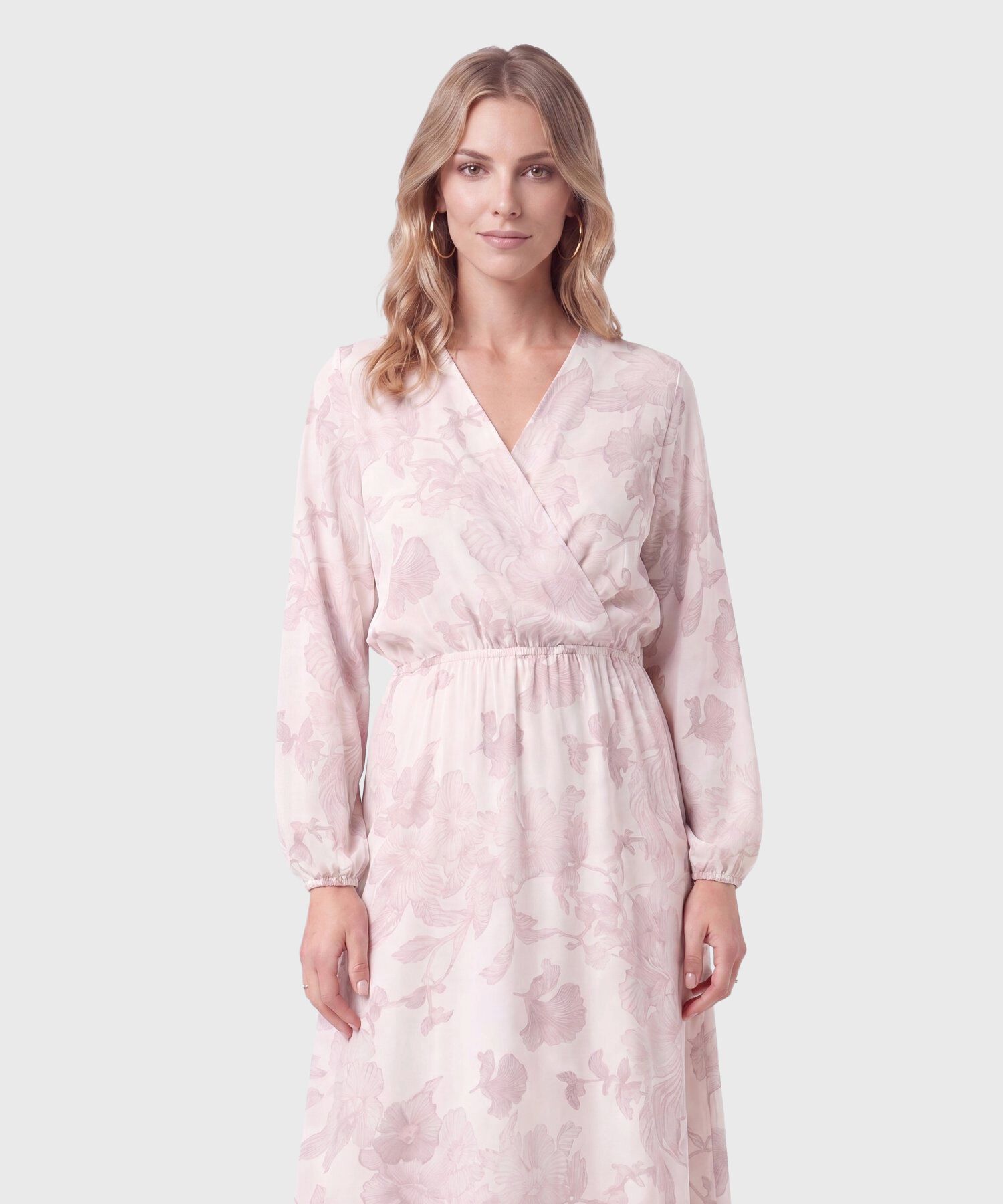Vestido Largo Con Cintur&oacute;n Mujer