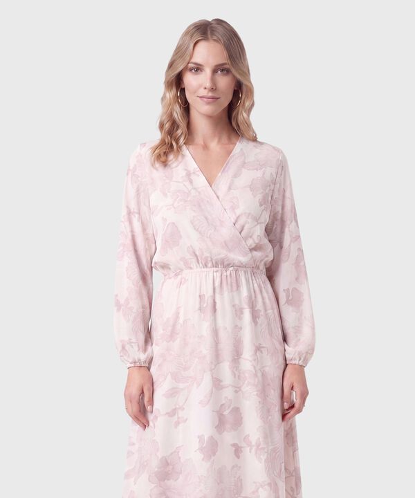 Vestido Largo Con Cintur&oacute;n Mujer