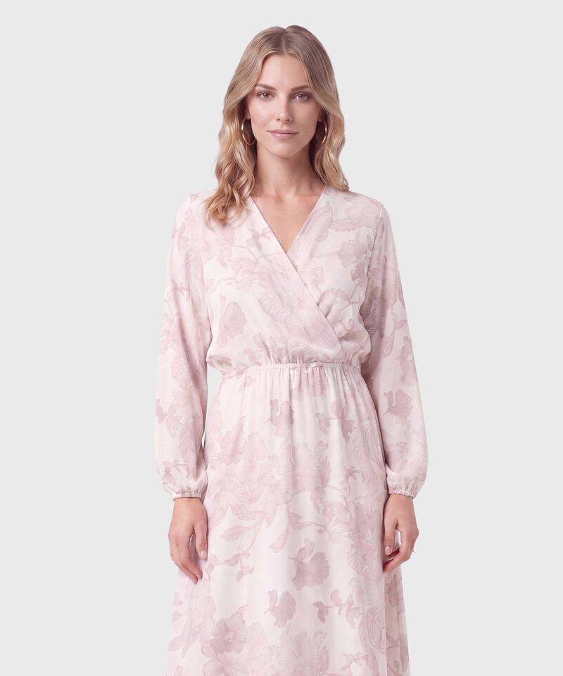 Vestido Largo Con Cintur&oacute;n Mujer