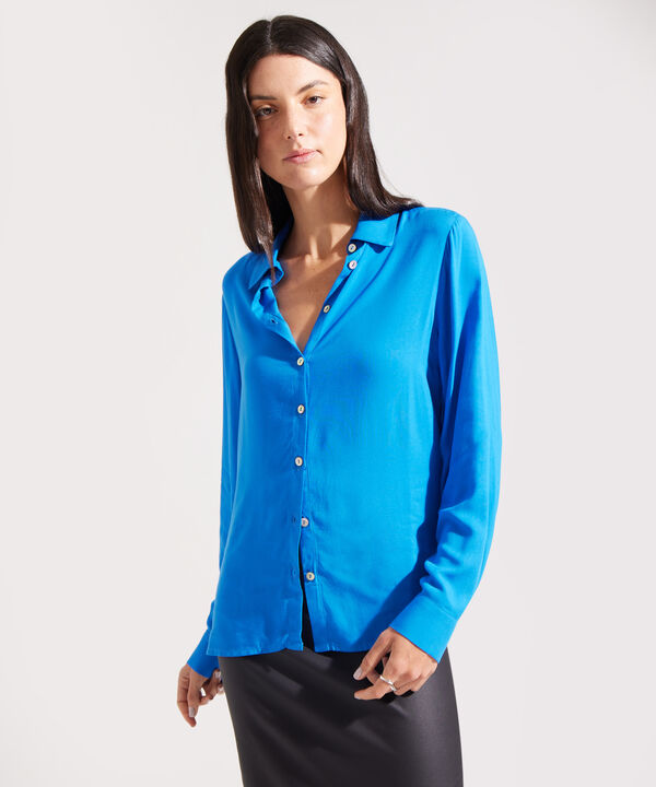 Camisa Manga Larga con Cuello Camisero