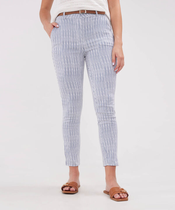 Pantalon Chino Estampado  Con Cinturon